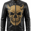 Men’s Skull Logo Leather Jacket