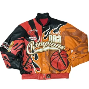 Miami Heat Bomber Leather Championship Jacket