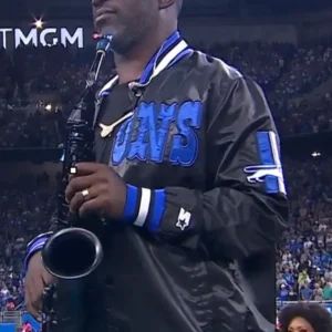 Mike Phillips Detroit Lions Black Satin Jacket