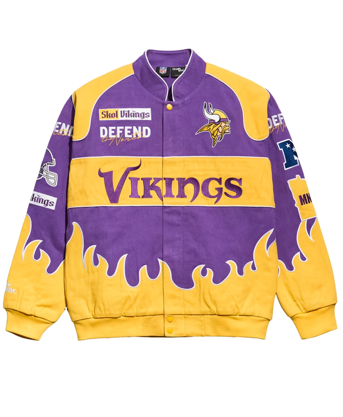 Minnesota Vikings Chalk Line Purple Premium Racing Jacket