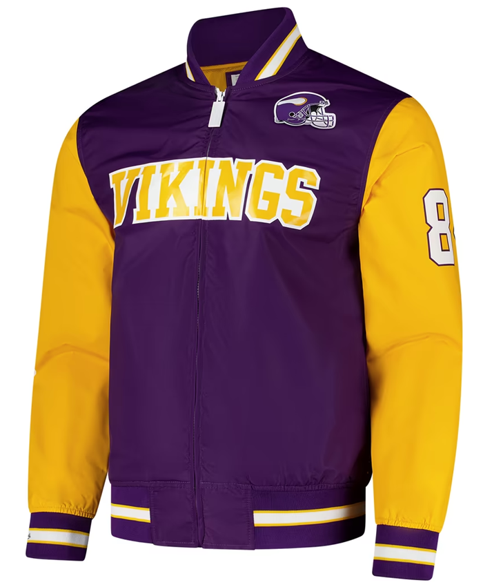Minnesota Vikings Randy Moss Purple Satin Full-Zip Jacket