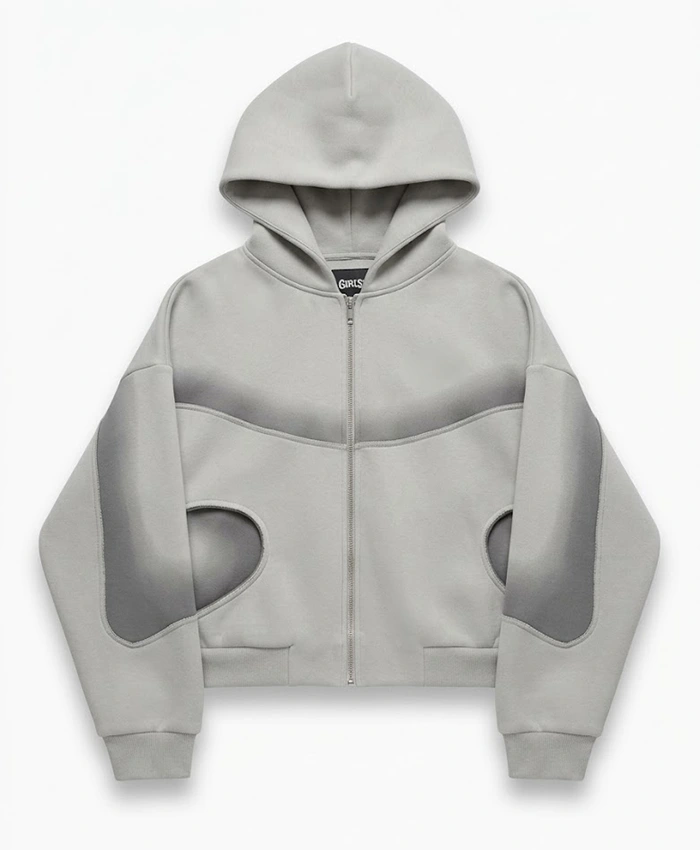 Modern Grey Hooded Jacket