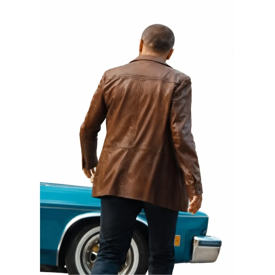 Money Trap Brown Leather Blazer