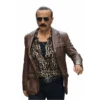 Money Trap The Karun Treasure Yılmaz Erdogan Brown Leather Blazer