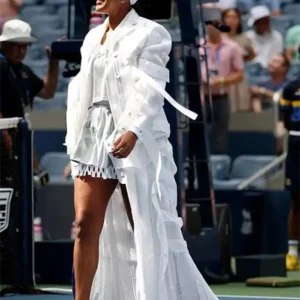 Naomi Osaka US Open Second Round White Flair Jacket