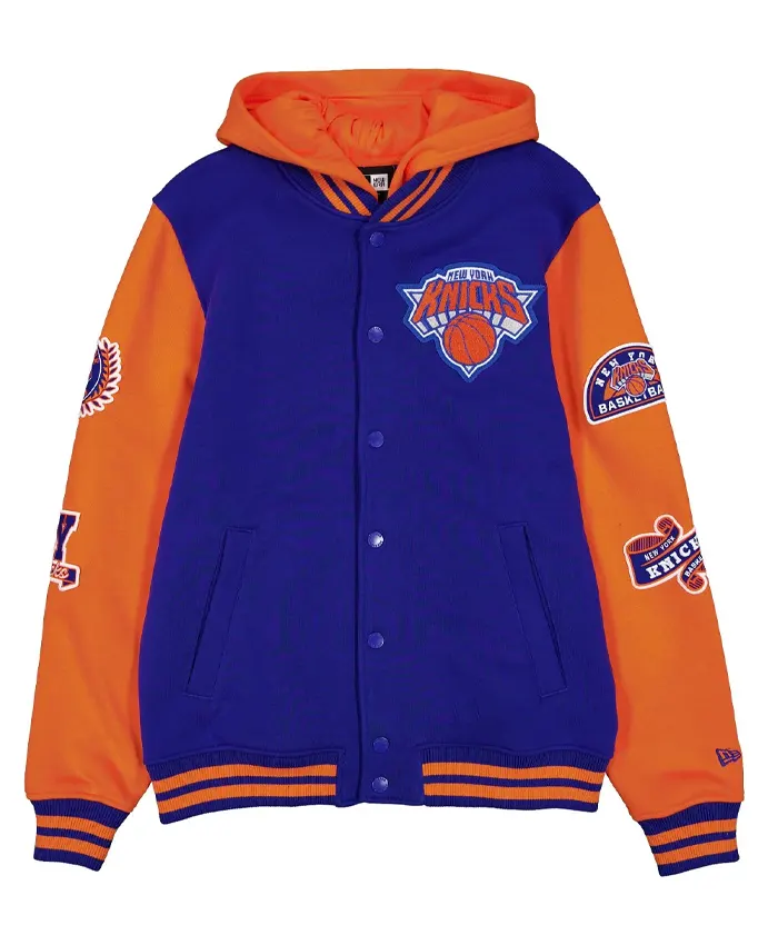 New York Knicks Throwback Patch Letterman Jacket
