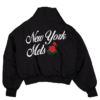 New York Mets x Alpha x New Era Black Shawl Collar Flight Jacket