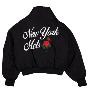New York Mets x Alpha x New Era Black Shawl Collar Flight Jacket