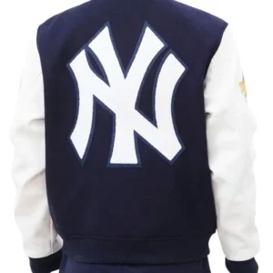 New York Yankees Leather Sleeve Varsity Coat