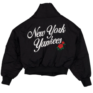 New York Yankees x Alpha x New Era Black Shawl Collar Flight Jacket