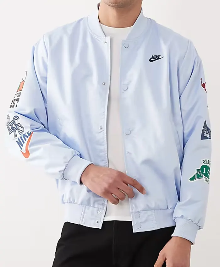 Nike Club Reissue Light Blue Varsity Jacket