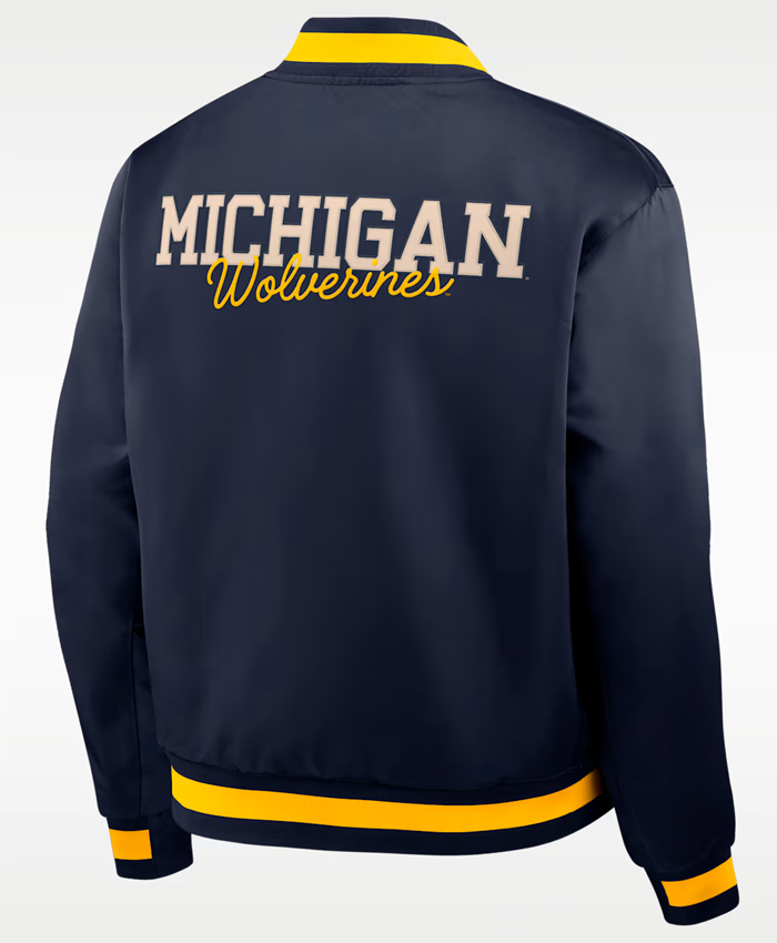 Nike Michigan Legacy College Full-Snap Bomber Jacket For Sale