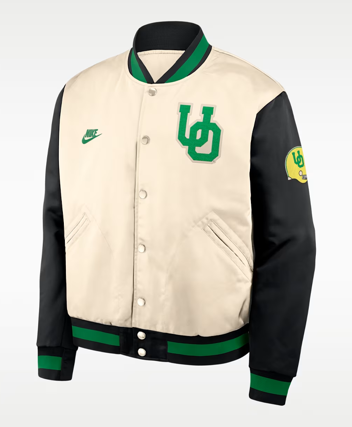 Nike Oregon Legacy College Full-Snap Bomber Jacket