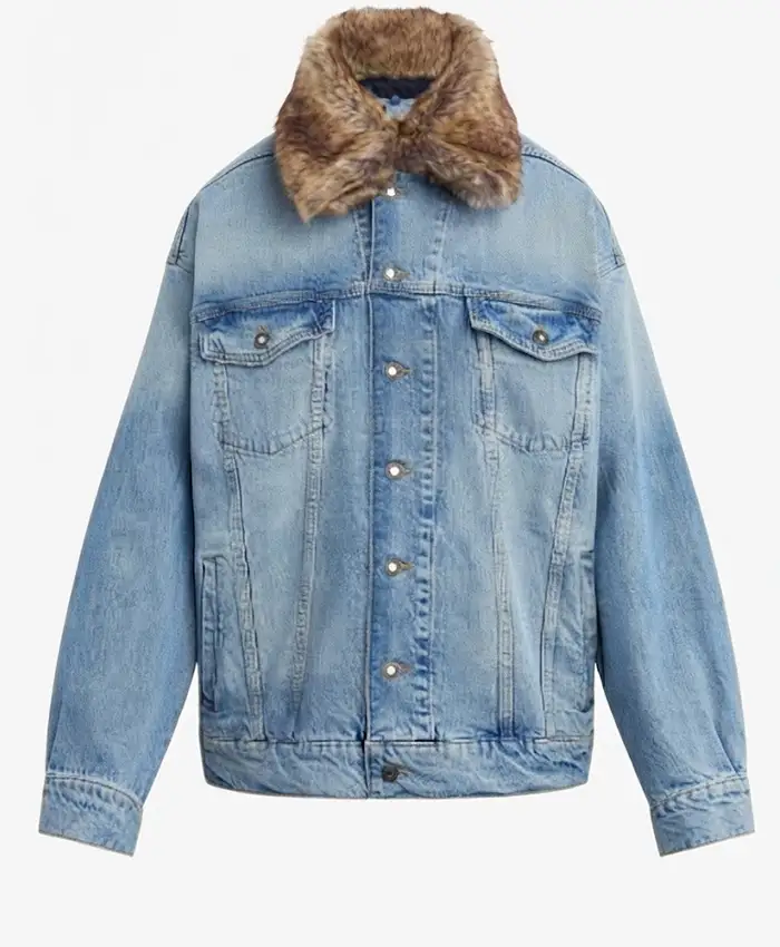 Nobody Wants This Erin Foster Denim Fur Collar Jacket