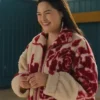 North Of North S02 Anna Lambe Red Floral Sherpa Jacket