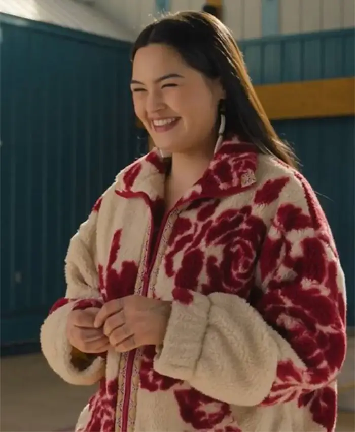 North Of North S02 Anna Lambe Red Floral Sherpa Jacket