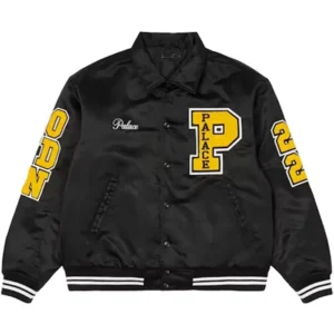 Palace Black Satin Bomber Varsity Jacket