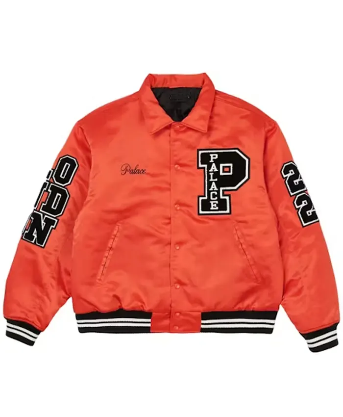 Palace Orange Satin Bomber Varsity Jacket