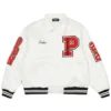 Palace White Satin Bomber Varsity Jacket