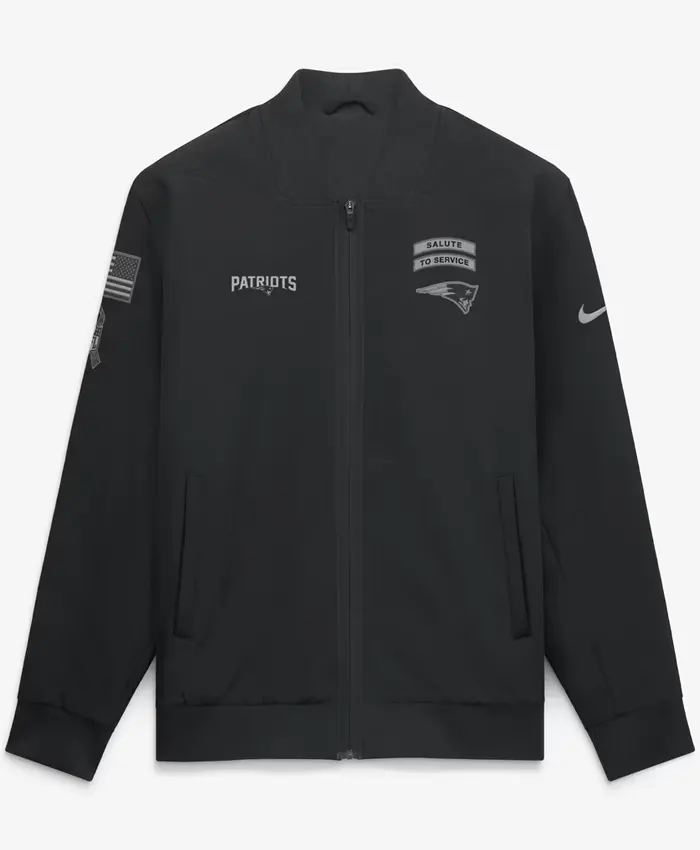 Patriots Salute to Service Nike Classic Black Bomber Jacket
