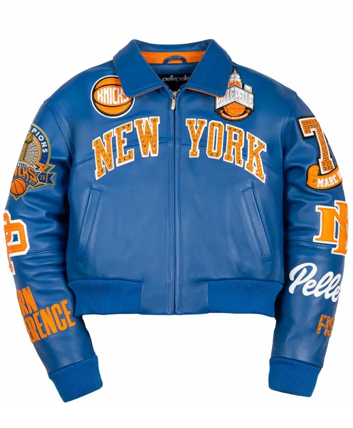 Pelle Pelle x FISLL For The City of Knicks Women Crop Jacket