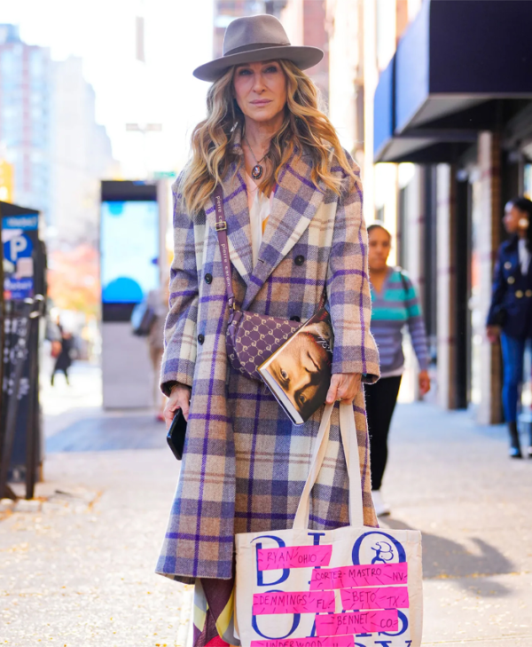 Plaid Wool Long Coat