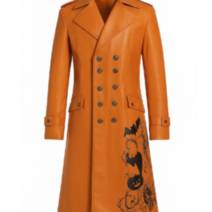 Pumpkin Costume Leather Coat