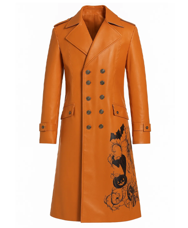 Pumpkin Costume Leather Coat