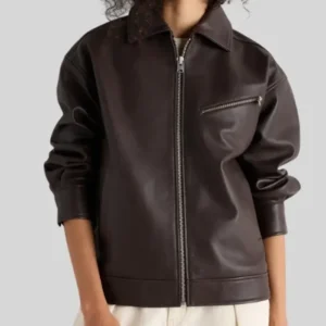 Buy Quince Leather Oversized Bomber Jacket