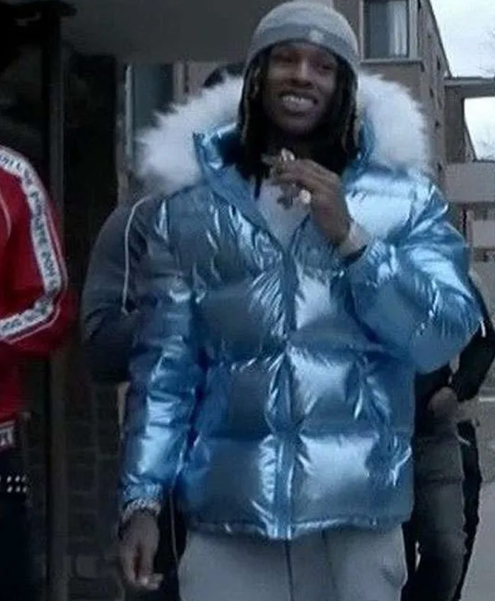 Rapper King Von Blue Puffer Jacket