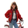 Rebecca Schaeffer Red Cotton Bomber Jacket