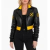 Rogue X-Men 97 Cropped Black Leather Jacket