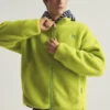 SPAO Lime-Green Fleece Zip-Up Jacket