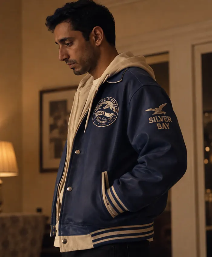 Shop Bait Shah Latif Blue Bomber Varsity Jacket