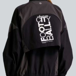 Shop Baltimore Ravens lululemon Women’s Black Ventilated Oversized Track Jacket