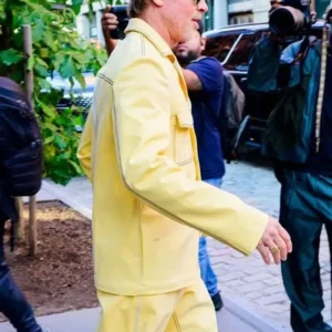 Shop Brad Pitt Vintage Yellow Cotton Suit
