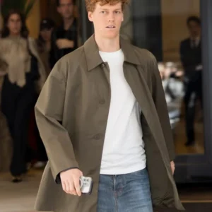 Shop Gucci Spring 2027 Jannik Sinner Olive Green Coat