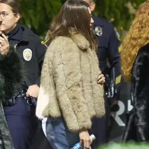 Shop Hailey Bieber LA Concert Fur Jacket