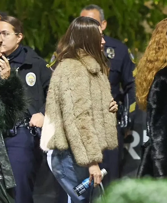 Shop Hailey Bieber LA Concert Fur Jacket