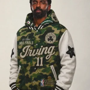 Shop Kyrie Irving x BAPE Boston Celtics Varsity Jacket