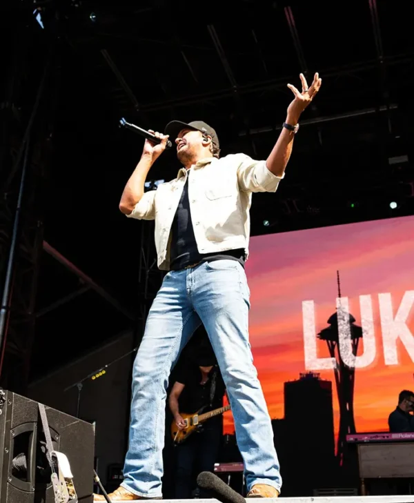 Shop Luke Bryan USAA Salute 250 White Jacket