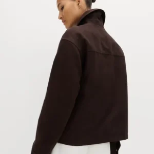 Shop M&S Chocolate Brown Suede Jacket