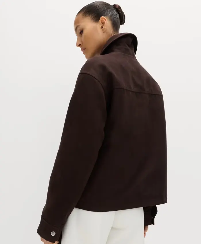 Shop M&S Chocolate Brown Suede Jacket