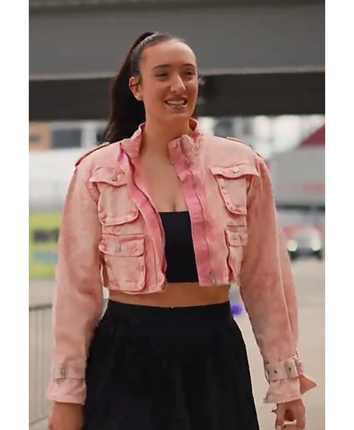 Shop Marina Mabrey Pink Cropped Jacket