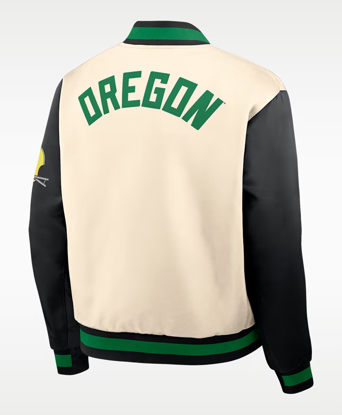 Shop Nike Oregon Legacy College Full-Snap Bomber Jacket