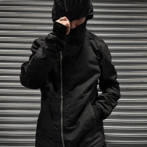 Shop Rick Owens Black Scuba Bullet Cotton Jacket