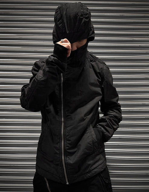 Shop Rick Owens Black Scuba Bullet Cotton Jacket