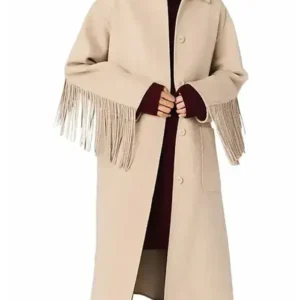 Shop The Gentlemen S02 Kaya Scodelario Fringe Wool Coat