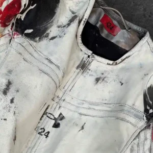 Shop Under Armour x 424 White Leather Jacket