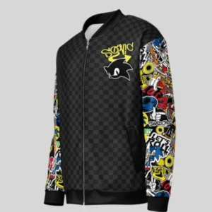 Sonic Sticker Bomb Bomber Jacket Forsale